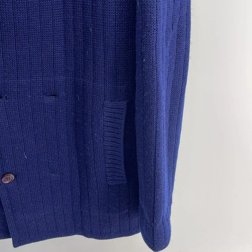 Vintage LR II BY Leroy Knit 100% pure wool double breasted shawl collar cardigan